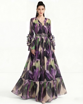 Printing Bohemian beach dress