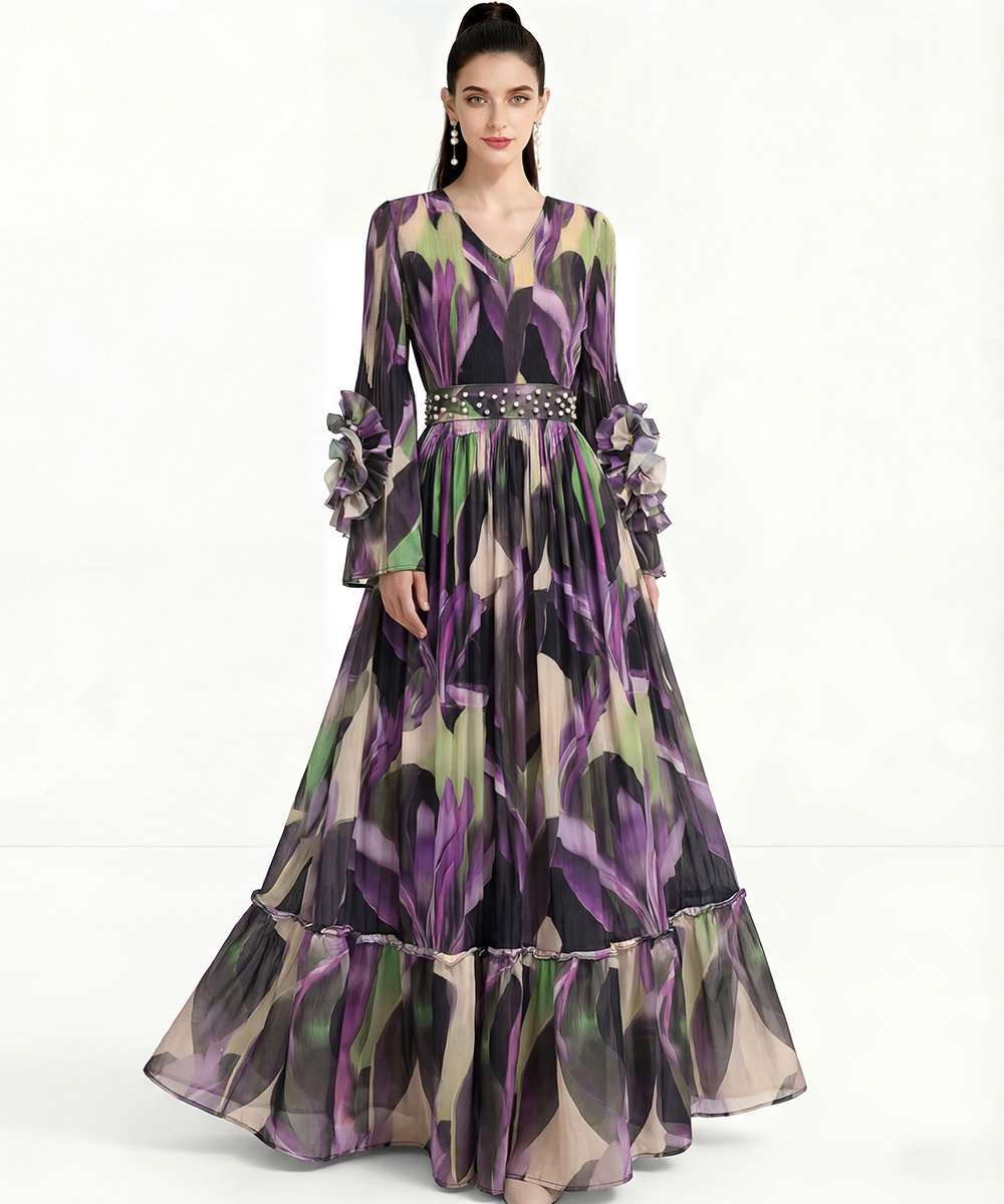 Printing Bohemian beach dress