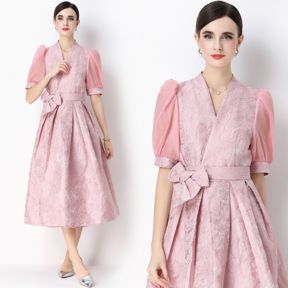 Pinched waist long dress dress for women