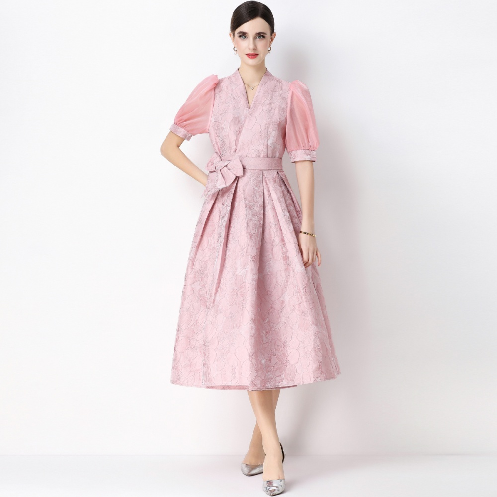 Pinched waist long dress dress for women