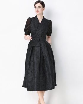 Short sleeve dress light luxury long dress for women