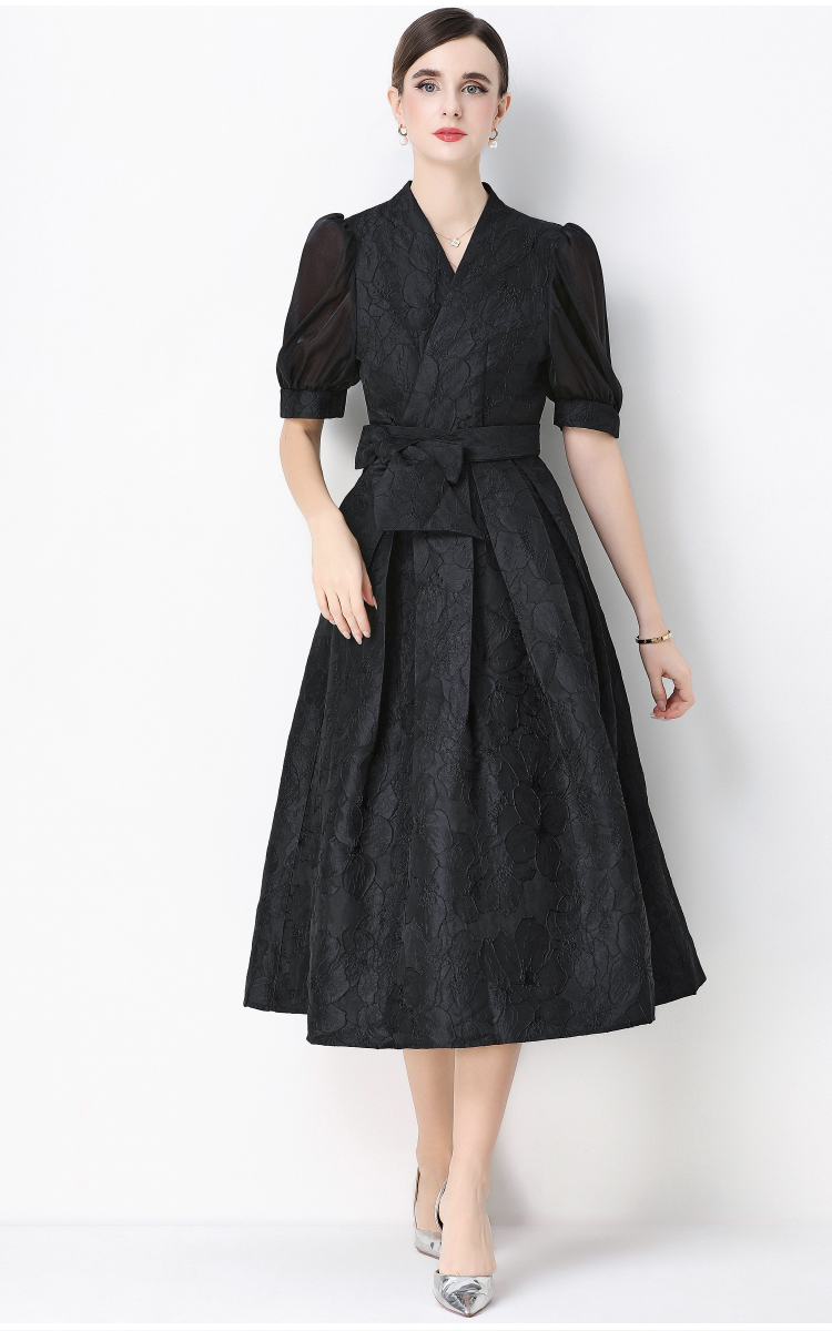 Short sleeve dress light luxury long dress for women