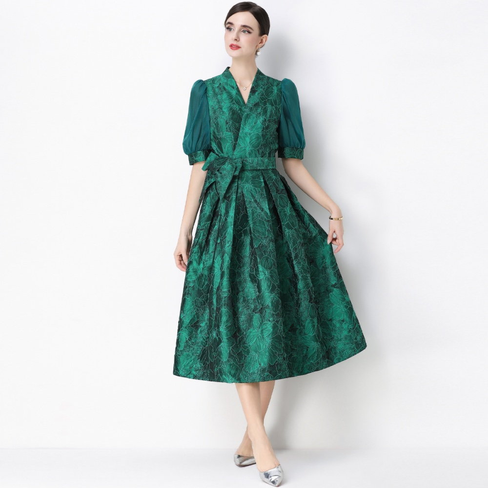 Jacquard light luxury long dress slim dress for women