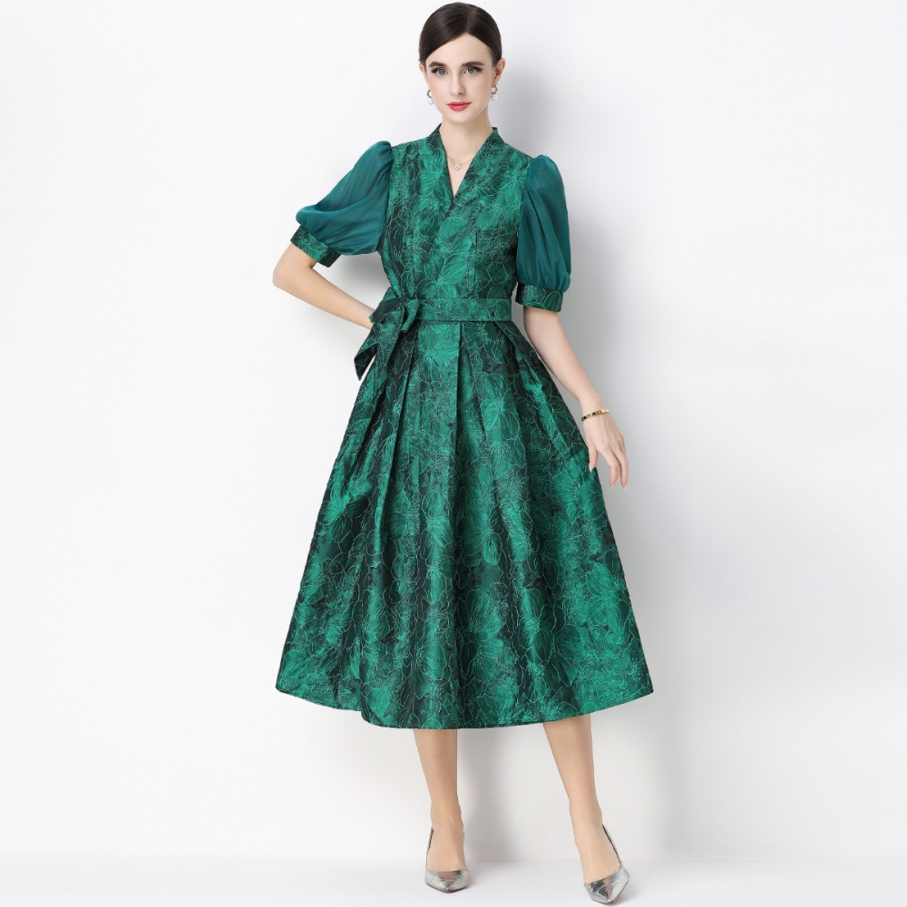 Jacquard light luxury long dress slim dress for women