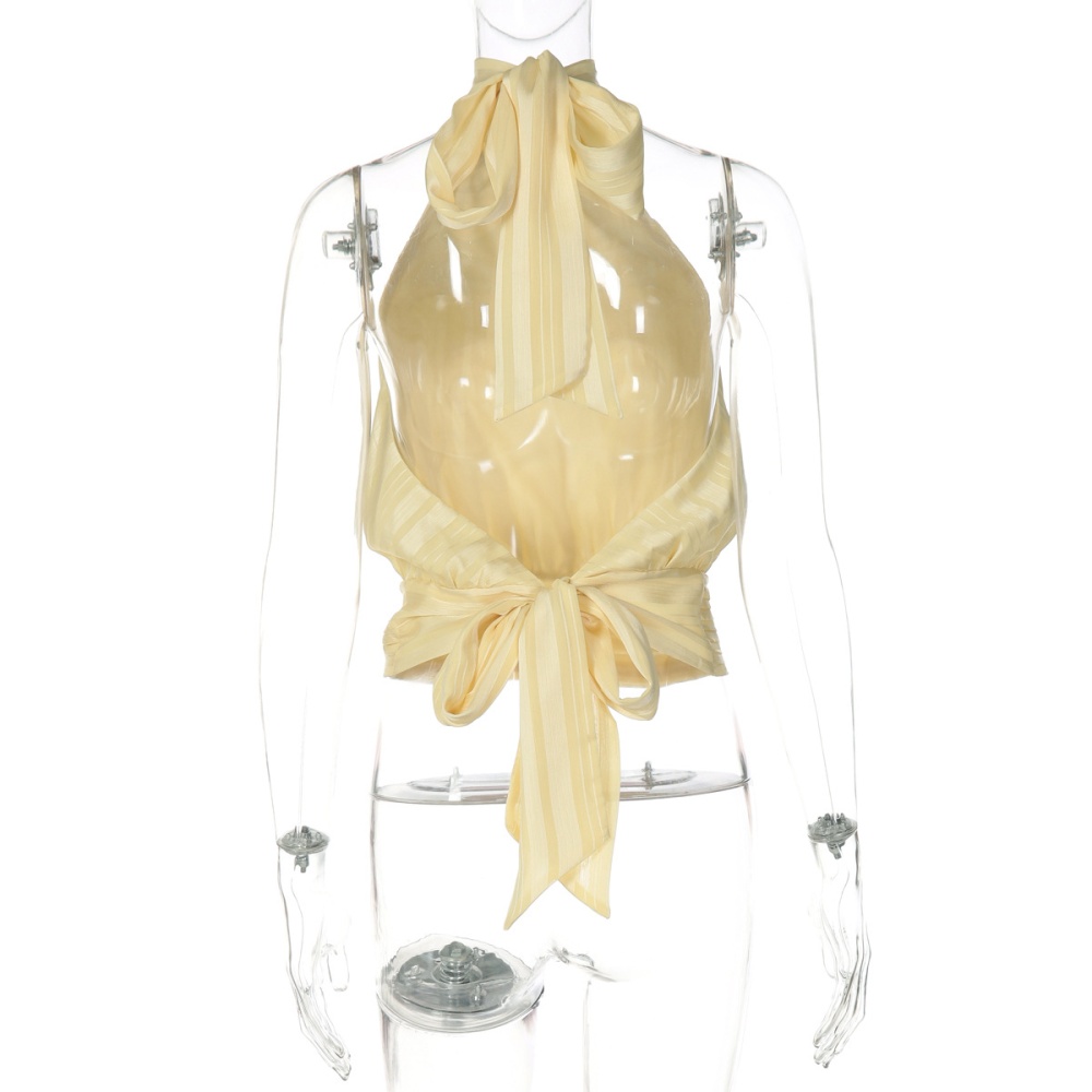 Winter European style tops wrapped chest halter vest