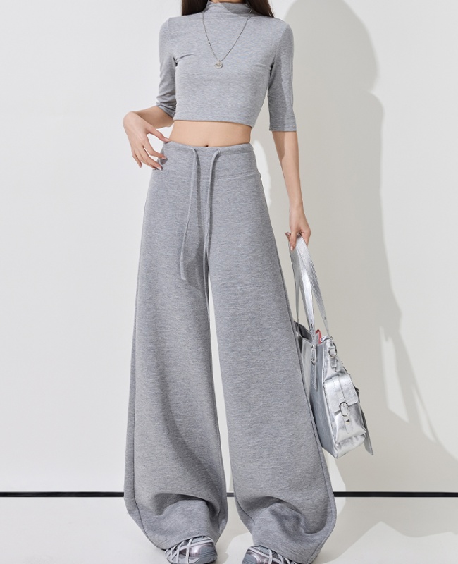 Straight wide leg pants sweatpants for women