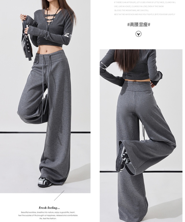 Straight wide leg pants sweatpants for women