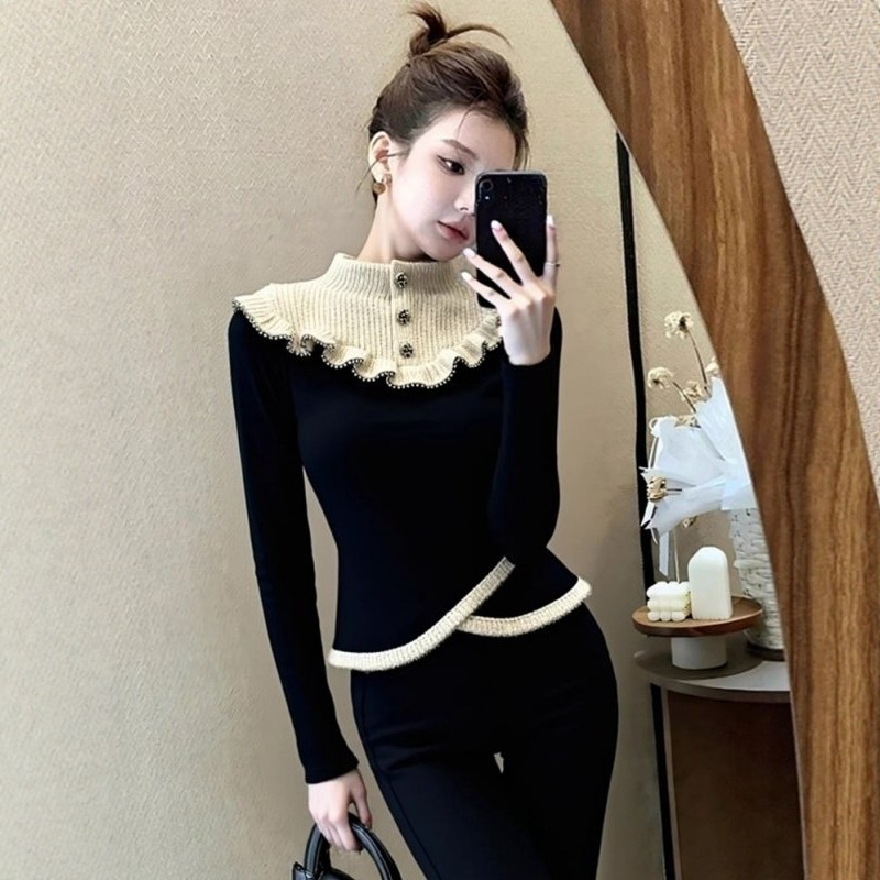 Temperament unique tops knitted sweater for women