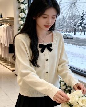 Long sleeve chanelstyle sweater France style tops