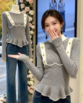 Knitted tender Korean style tops slim simple sweater for women
