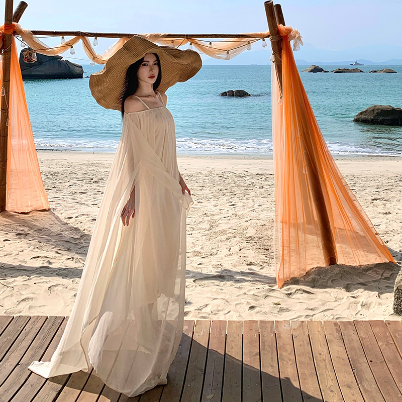 Summer horizontal collar unique dress for women