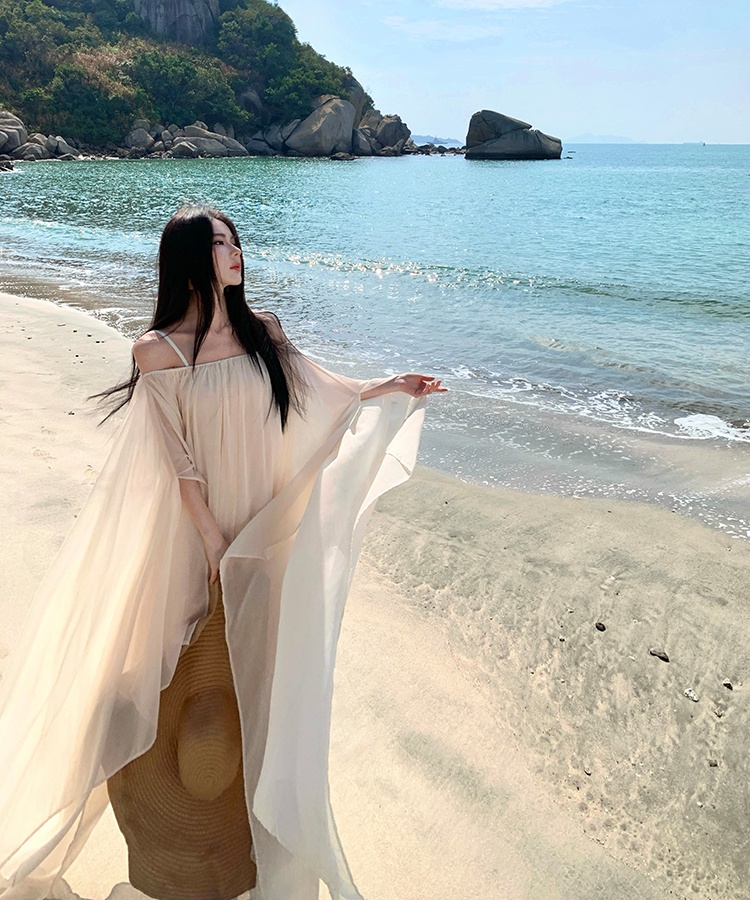 Summer horizontal collar unique dress for women