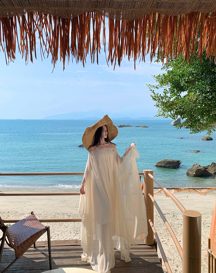 Summer horizontal collar unique dress for women