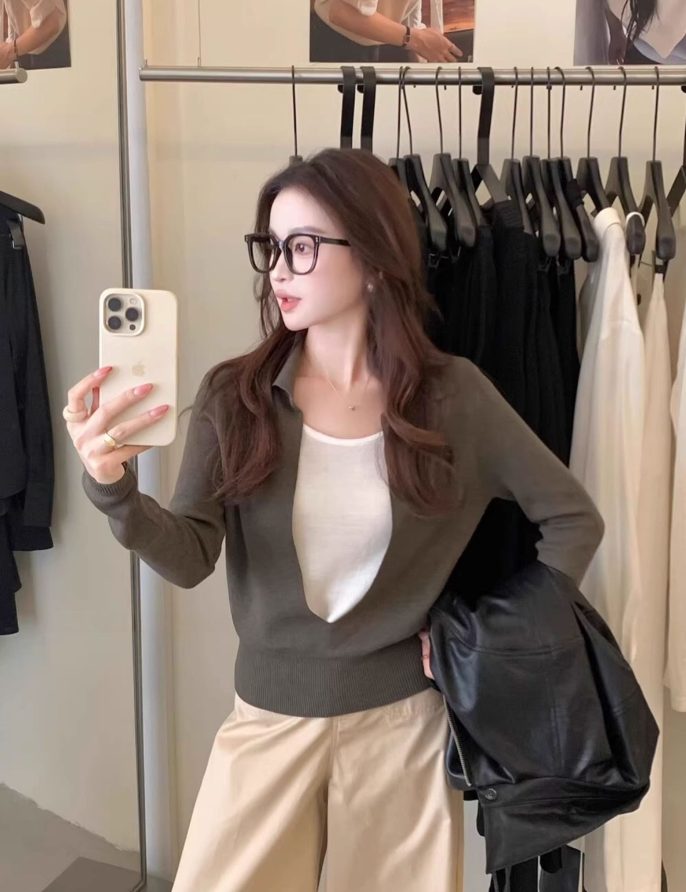 Temperament autumn sweater all-match tops for women