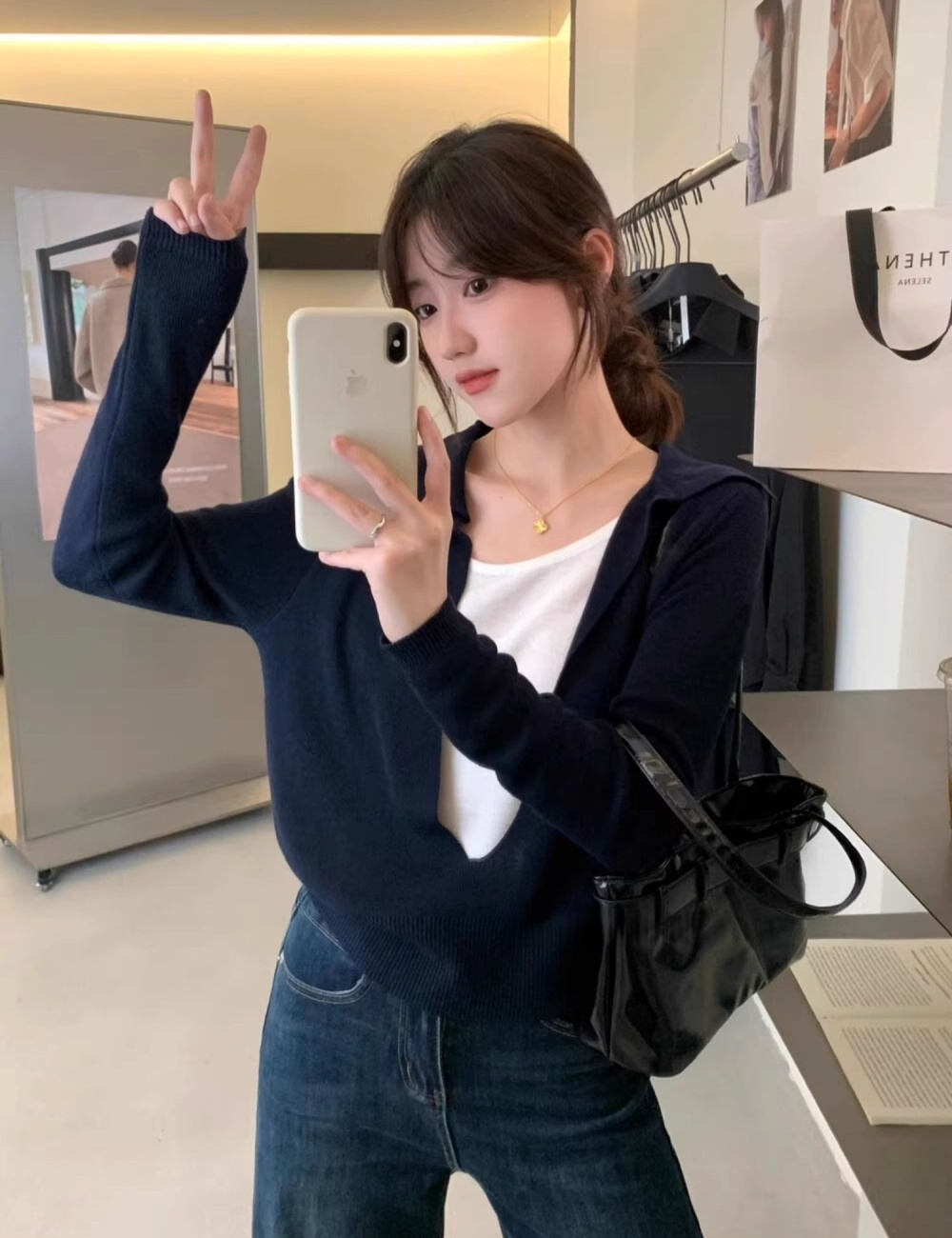 Temperament autumn sweater all-match tops for women