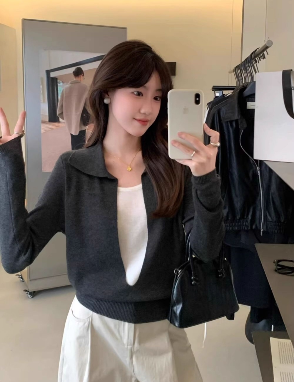 Temperament autumn sweater all-match tops for women