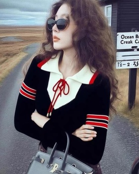 College lapel show young maiden sweater