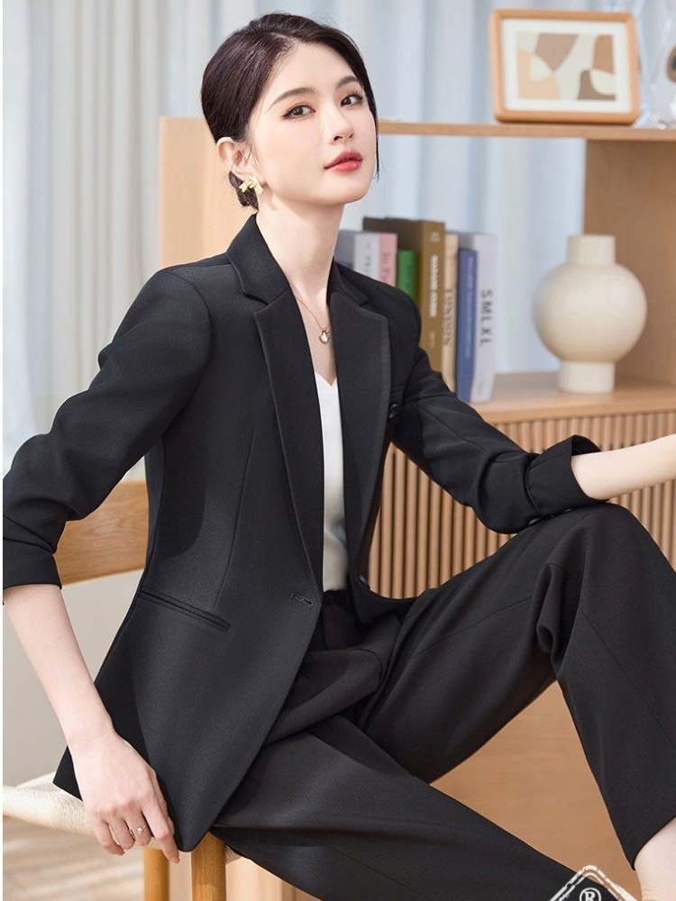 Overalls coat profession business suit 2pcs set for women