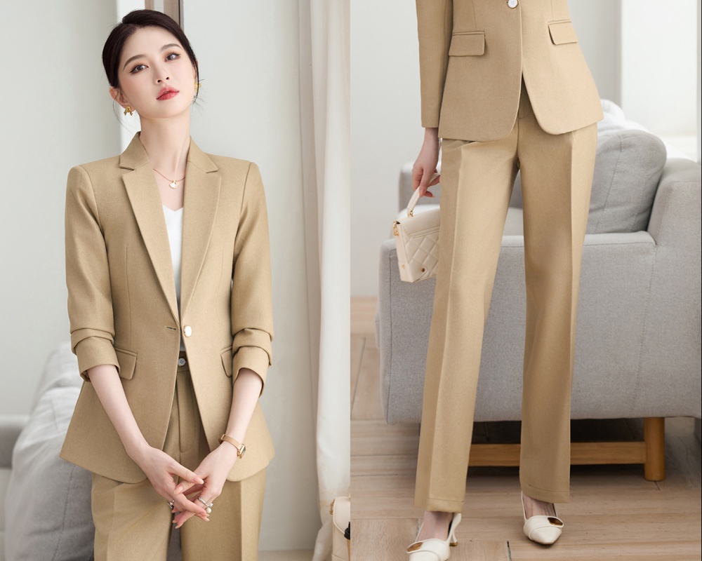 Long sleeve suit pants overalls coat 2pcs set