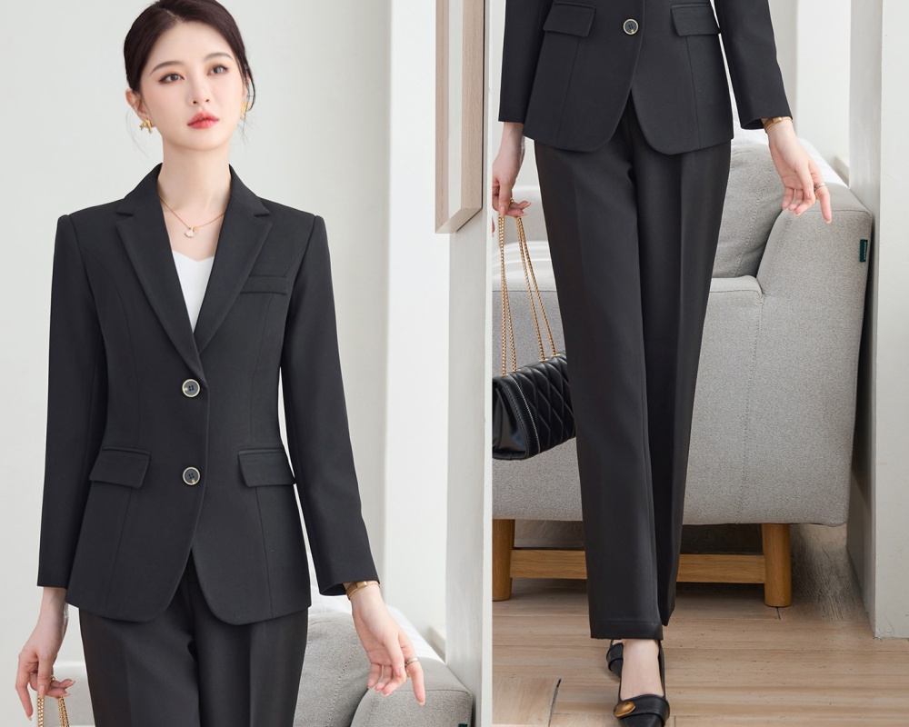 Long sleeve business suit suit pants 2pcs set
