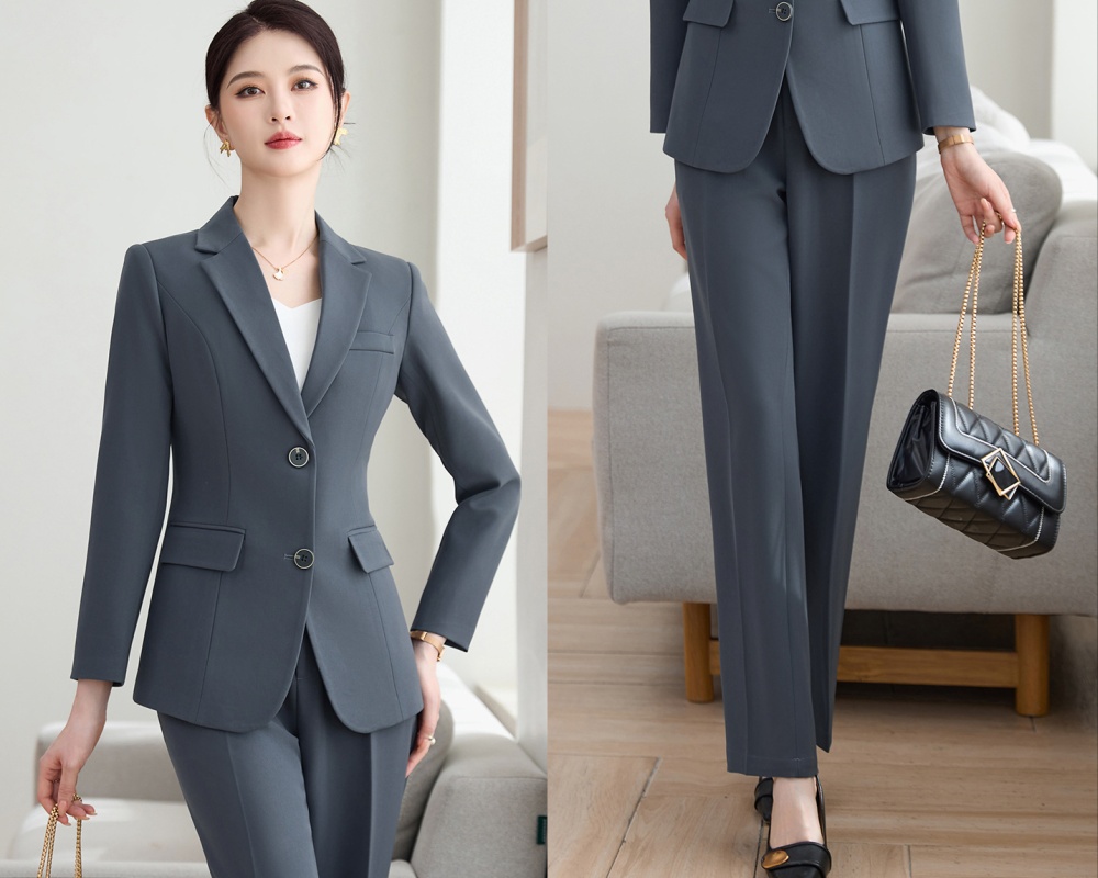 Long sleeve business suit suit pants 2pcs set