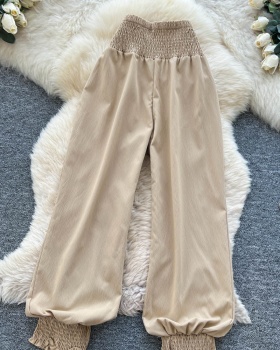 Elastic waist casual pants loose wide leg pants for women