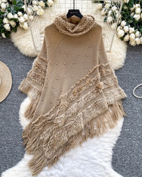 Loose high collar coat France style tassels cloak
