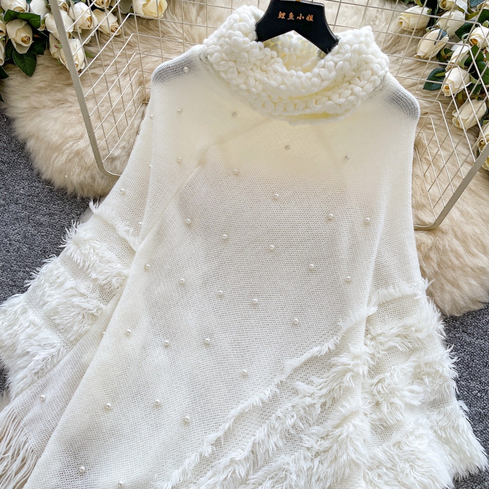 Loose high collar coat France style tassels cloak