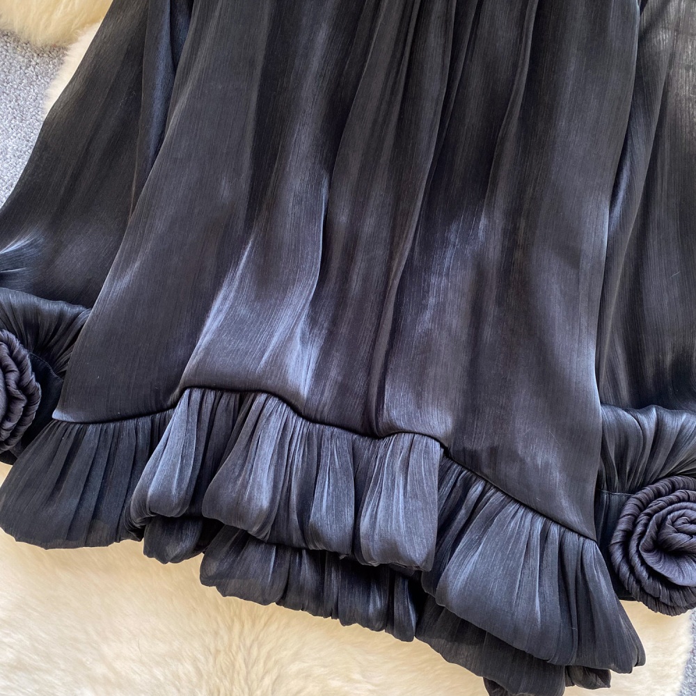 Flowers commuting loose shirt crimp gauze tops for women