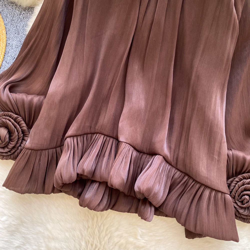 Flowers commuting loose shirt crimp gauze tops for women