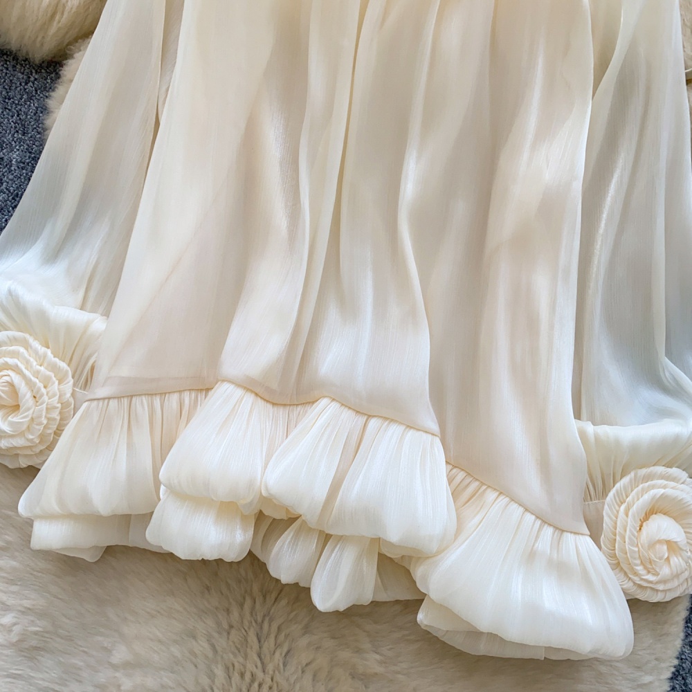 Flowers commuting loose shirt crimp gauze tops for women