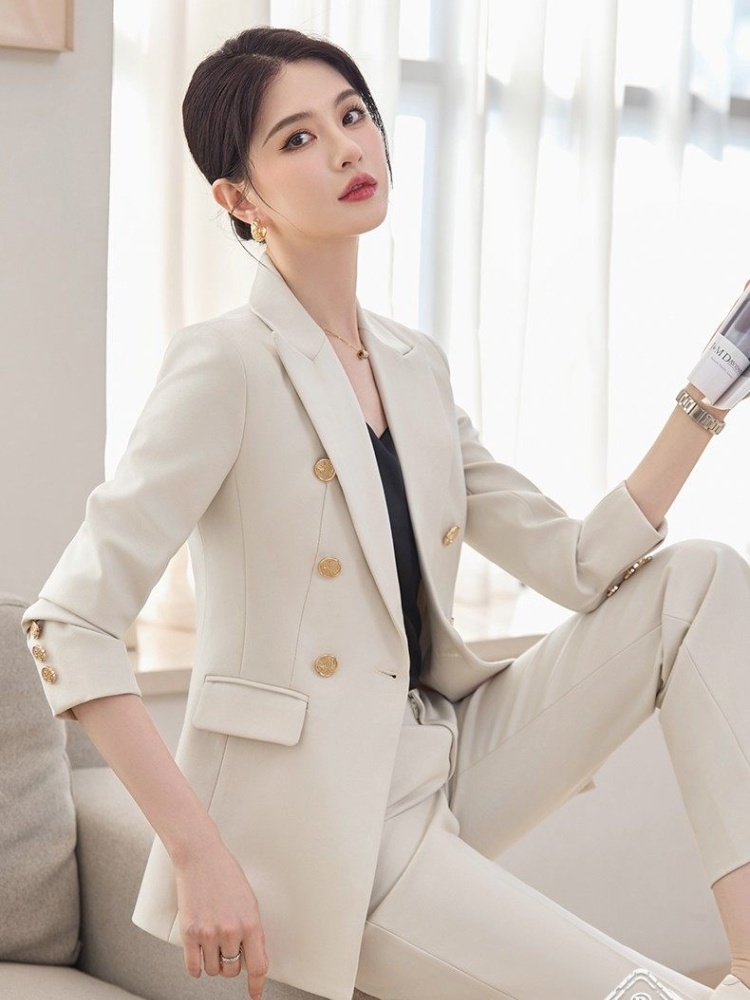 Overalls business suit suit pants 2pcs set for women