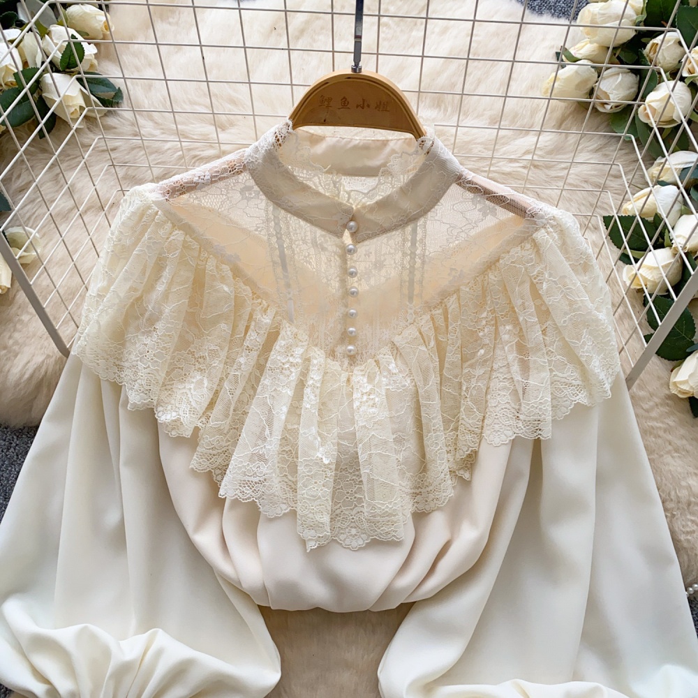 Pinched waist France style shirt commuting tender tops