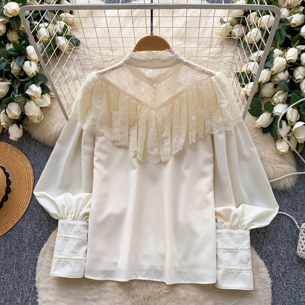 Pinched waist France style shirt commuting tender tops