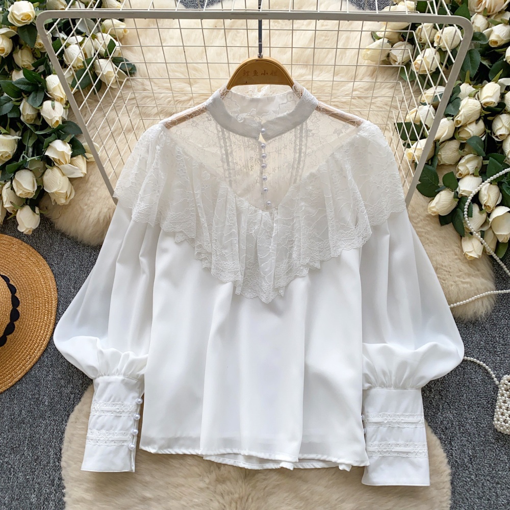 Pinched waist France style shirt commuting tender tops