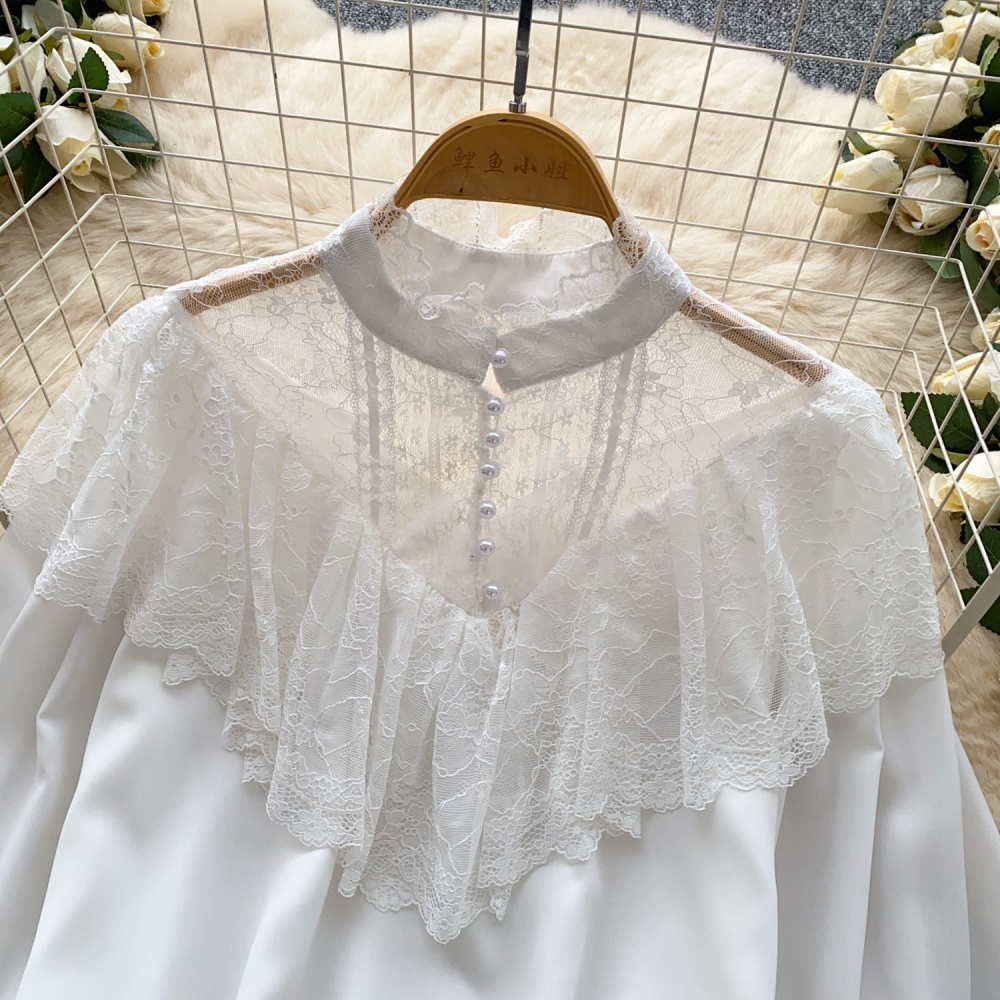 Pinched waist France style shirt commuting tender tops