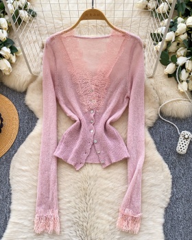 Single-breasted sweater coat for women