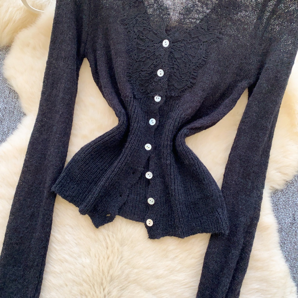 Single-breasted sweater coat for women