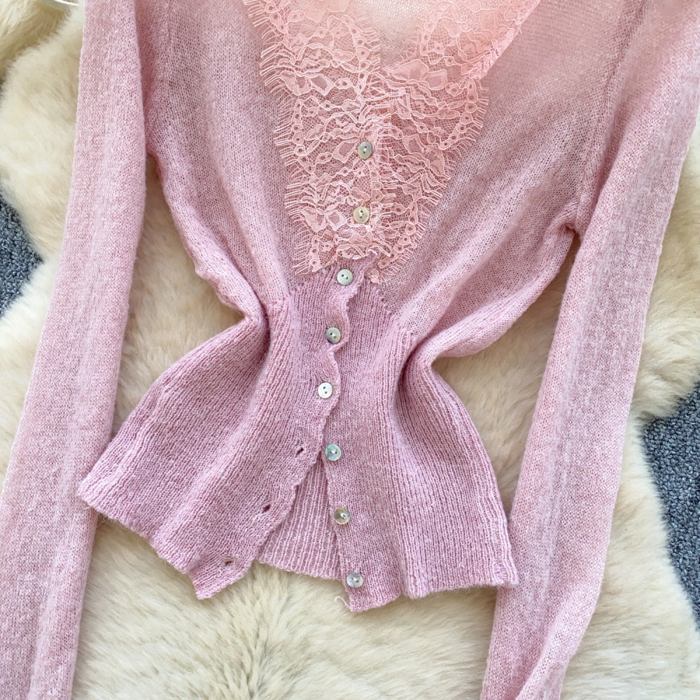 Single-breasted sweater coat for women