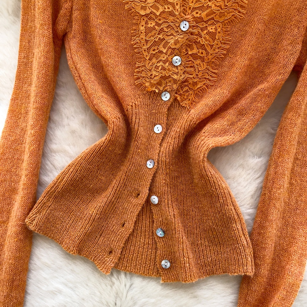 Single-breasted sweater coat for women