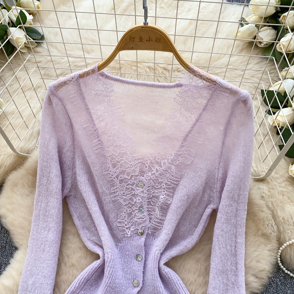 Single-breasted sweater coat for women