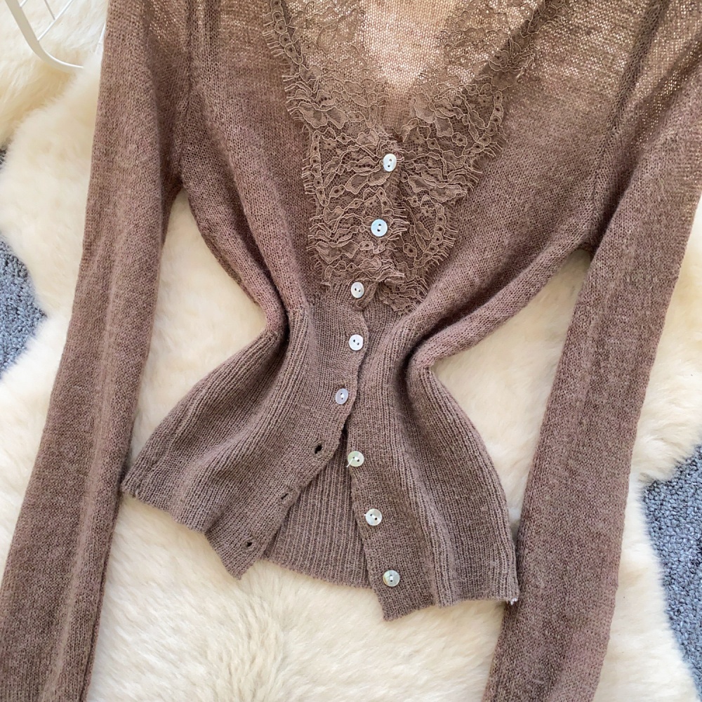 Single-breasted sweater coat for women