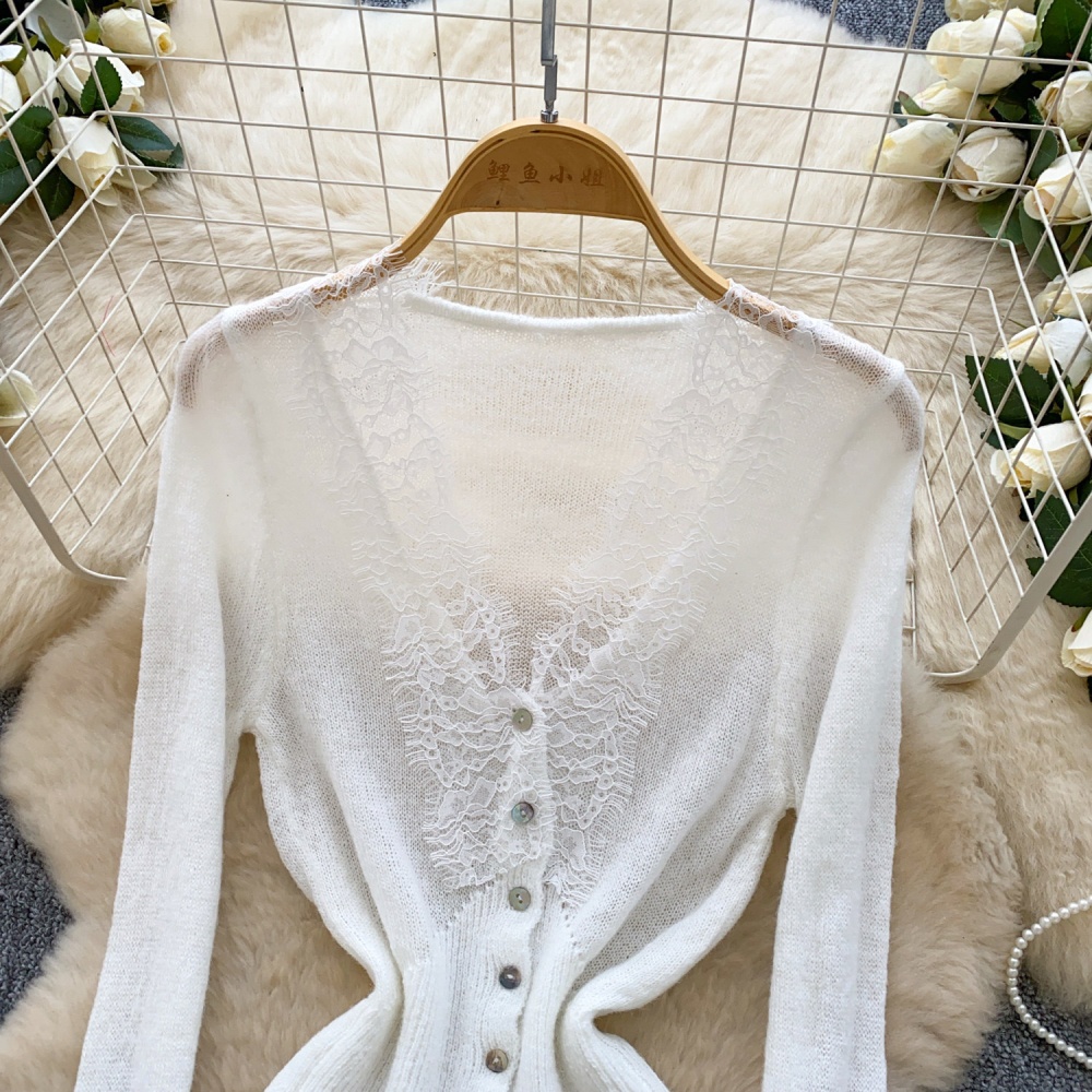 Single-breasted sweater coat for women