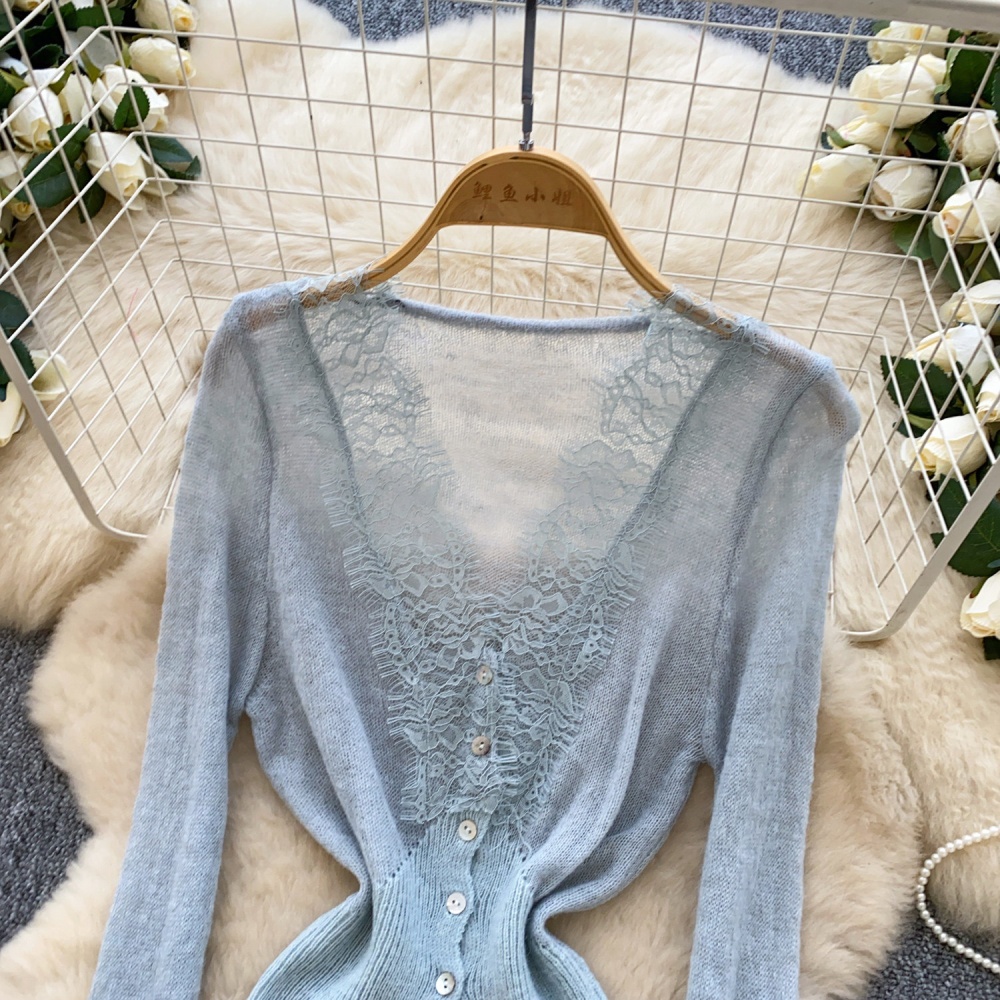 Single-breasted sweater coat for women