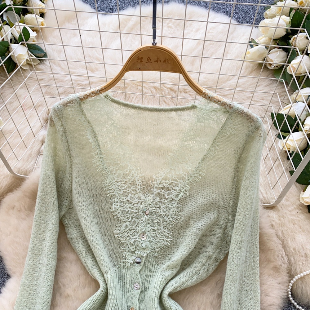 Single-breasted sweater coat for women