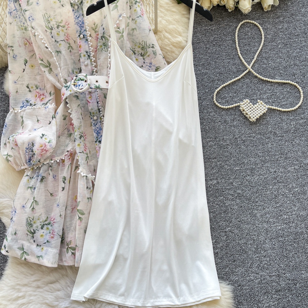 France style retro lace pearl buckle dress for women