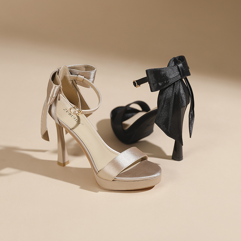 Round platform temperament high-heeled shoes for women