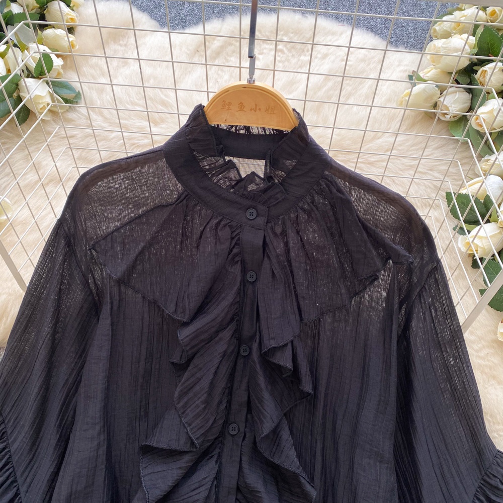 Show young commuting shirt gauze tops for women