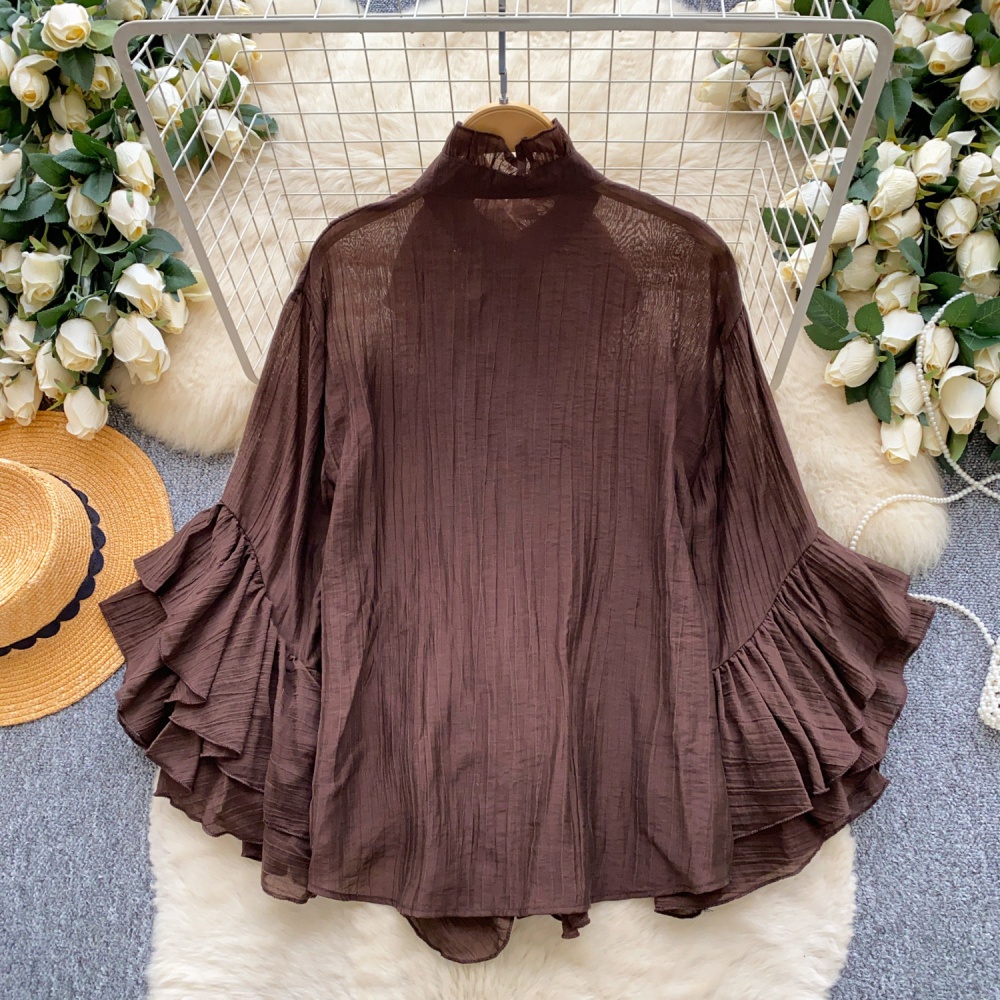 Show young commuting shirt gauze tops for women