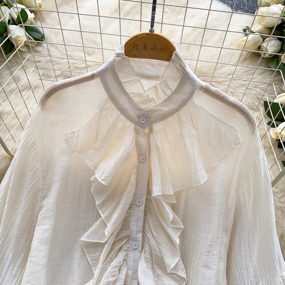 Show young commuting shirt gauze tops for women